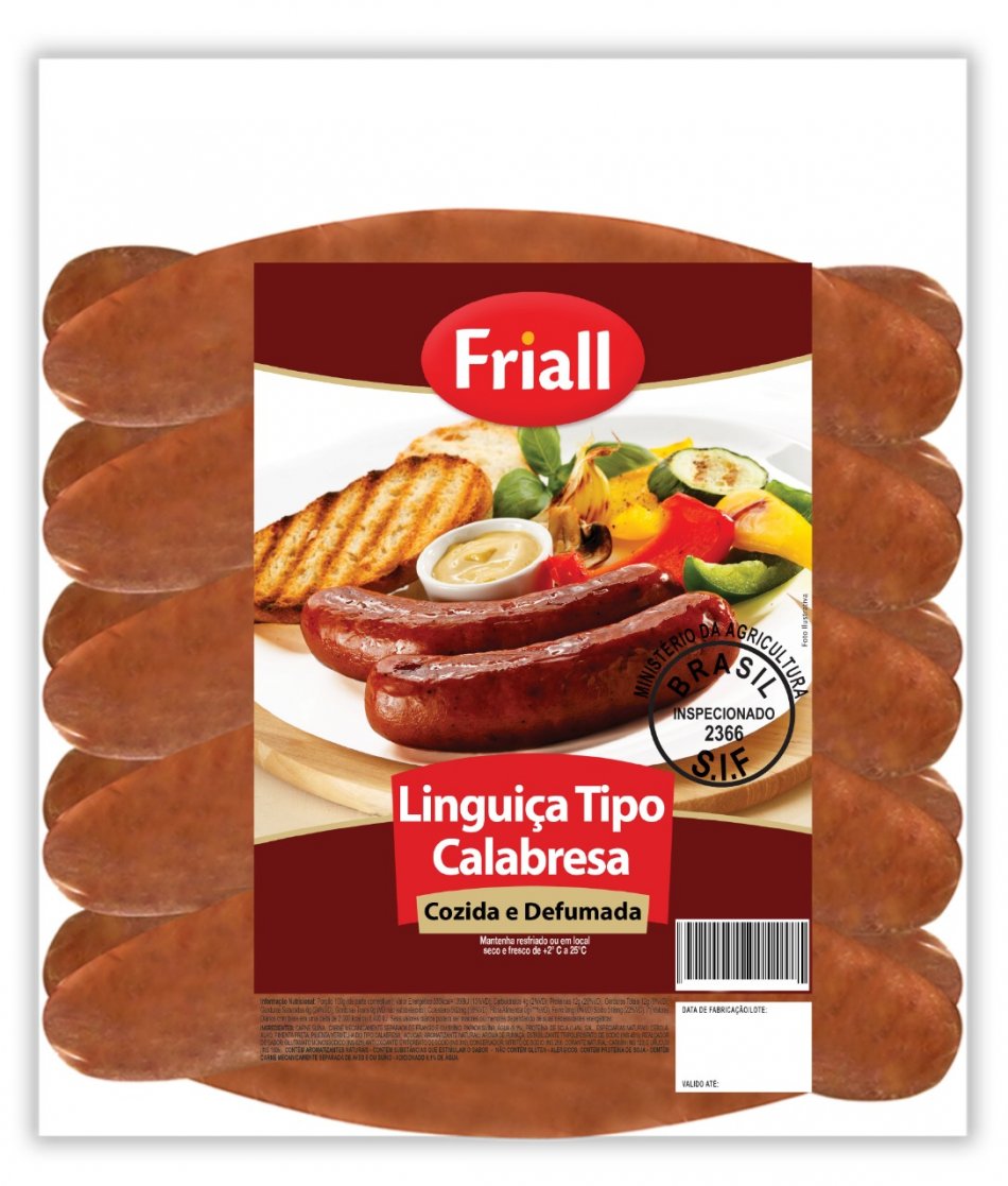 Friall Produto LINGUIÇA TIPO CALABRESA 2,5KG Friall Produto LINGUIÇA TIPO CALABRESA 2,5KG